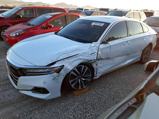 1HGCV3F45MA001141 - 2021 HONDA ACCORD HYBRID EX WHITE photo 1