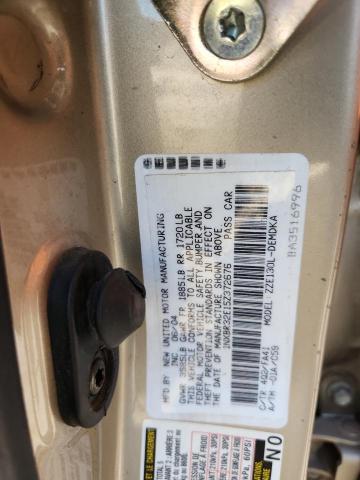 1NXBR32E15Z372676 - 2005 TOYOTA COROLLA CE TAN photo 12