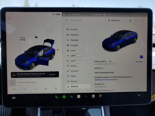 5YJ3E1EAXKF431763 - 2019 TESLA MODEL 3 أزرق صورة 9