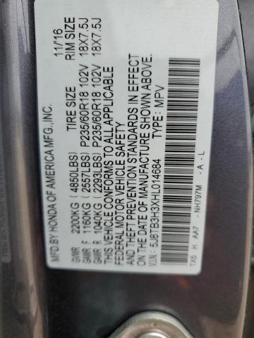 5J8TB3H3XHL014684 - 2017 ACURA RDX GRAY photo 13