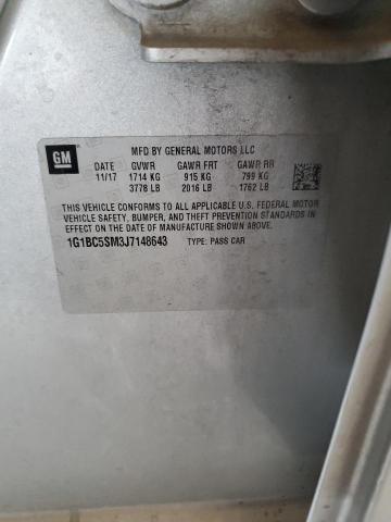 1G1BC5SM3J7148643 - 2018 CHEVROLET CRUZE LS 银色 照片 12