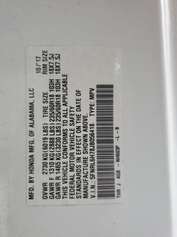 5FNRL6H78JB056418 - 2018 HONDA ODYSSEY EXL WHITE photo 14