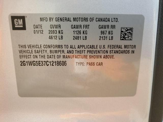 2G1WG5E37C1218606 - 2012 CHEVROLET IMPALA LT 银色 照片 12