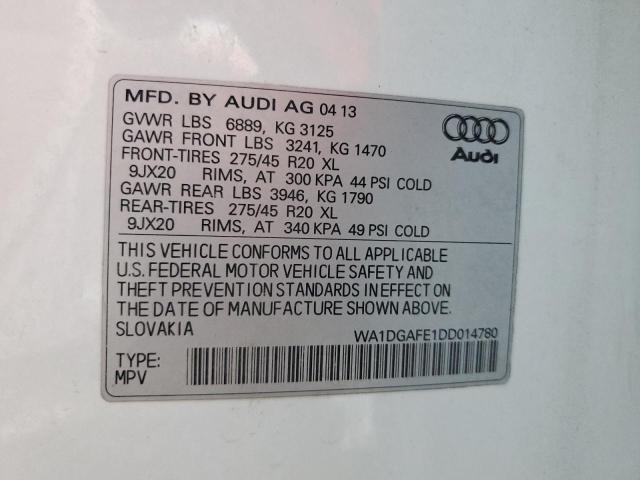WA1DGAFE1DD014780 - 2013 AUDI Q7 PRESTIGE WHITE photo 13