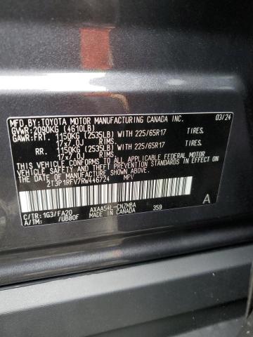 2T3P1RFV7RW446724 - 2024 TOYOTA RAV4 XLE GRAY photo 13