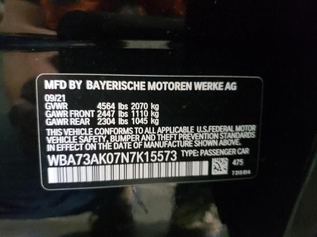 WBA73AK07N7K15573 - 2022 BMW 228XI BLACK photo 12