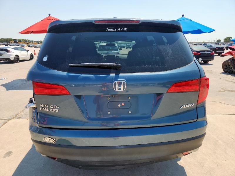 5FNYF6H55HB066982 - 2017 HONDA PILOT EXL BLUE photo 6
