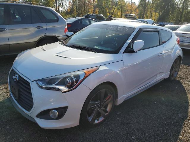 KMHTC6AE9FU233518 - 2015 HYUNDAI VELOSTER TURBO WHITE photo 1