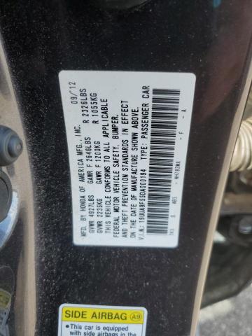 19UUA9F55DA000194 - 2013 ACURA TL TECH CHARCOAL photo 12