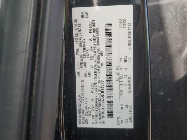 1FMCU0J92JUB16272 - 2018 FORD ESCAPE TITANIUM შავი ფოტო 13