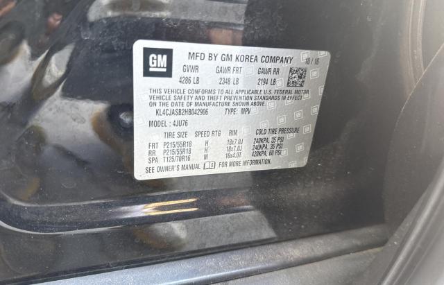 KL4CJASB2HB042906 - 2017 BUICK ENCORE PREFERRED BLACK photo 10