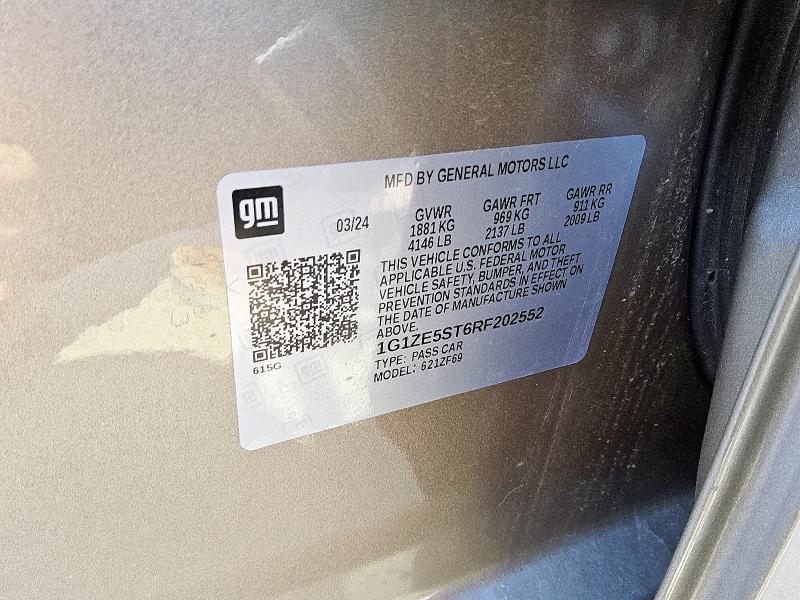 1G1ZE5ST6RF202552 - 2024 CHEVROLET MALIBU PREMIER GRAY photo 12