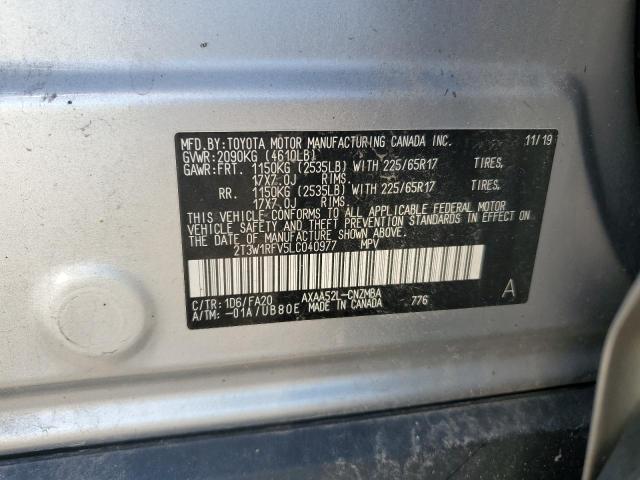 2T3W1RFV5LC040977 - 2020 TOYOTA RAV4 XLE SILVER photo 13