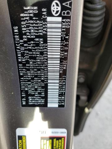 5YFBURHE5KP899920 - 2019 TOYOTA COROLLA L 米色 照片 12