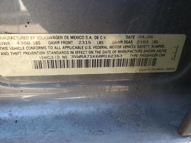 3VWRA71K68M162363 - 2008 VOLKSWAGEN JETTA WOLFSBURG 灰色 照片 12