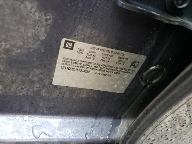 1G11C5SL1EF274580 - 2014 CHEVROLET MALIBU 1LT ლურჯი ფოტო 12