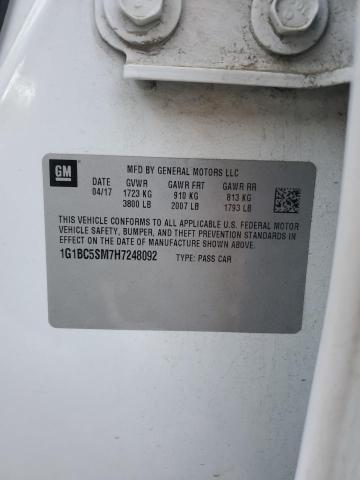 1G1BC5SM7H7248092 - 2017 CHEVROLET CRUZE LS 白色 照片 12