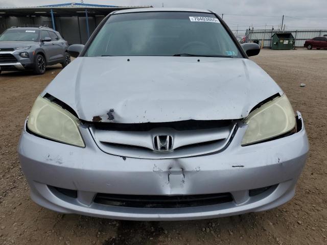 1HGES16305L020487 - 2005 HONDA CIVIC DX VP ვერცხლისფერი ფოტო 5