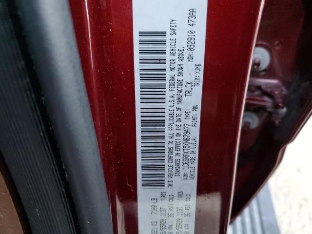 1C6SRFKT5KN679477 - 2019 RAM 1500 LONGHORN RED photo 14