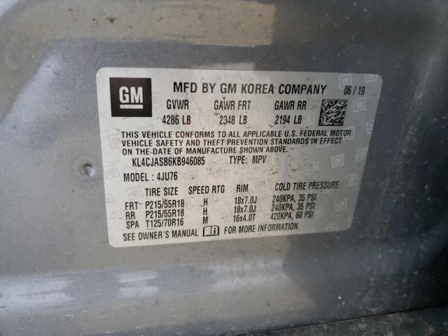 KL4CJASB6KB946085 - 2019 BUICK ENCORE PREFERRED 灰色 照片 13