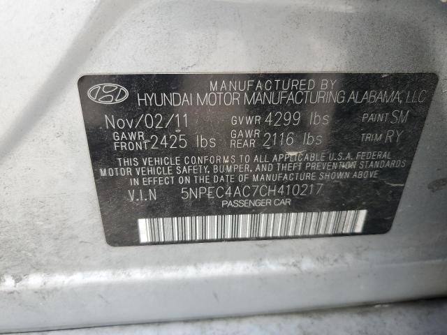 5NPEC4AC7CH410217 - 2012 HYUNDAI SONATA SE 银色 照片 12