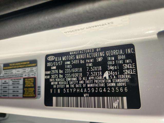 5XYPH4A59JG423566 - 2018 KIA SORENTO EX Weiß Foto 14