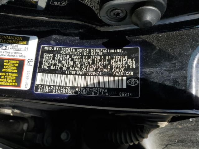 4T1BF1FK7FU936474 - 2015 TOYOTA CAMRY LE CHARCOAL photo 13