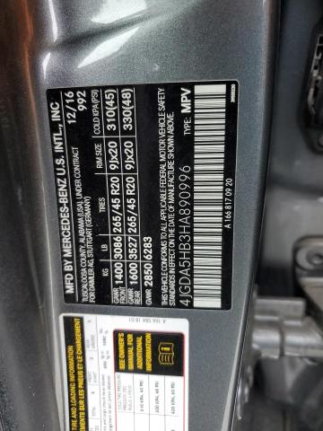 4JGDA5HB3HA890996 - 2017 MERCEDES-BENZ GLE 350 4MATIC GRAY photo 13