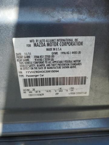 1YVHZ8DH3C5M15094 - 2012 MAZDA 6 I Dəniz mavisi foto 13