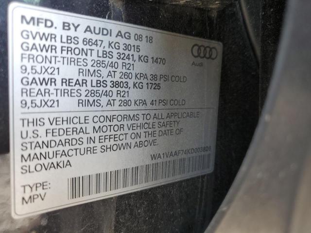 WA1VAAF74KD003826 - 2019 AUDI Q7 PRESTIGE Schwarz Foto 13