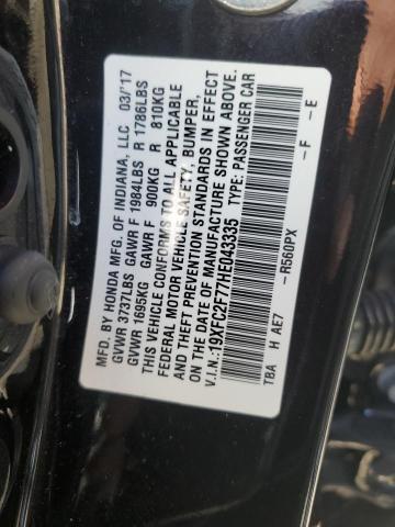 19XFC2F77HE043335 - 2017 HONDA CIVIC EX PURPLE photo 12