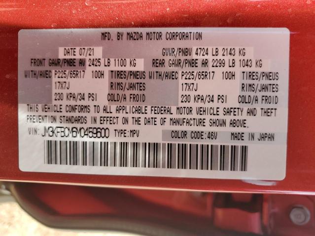 JM3KFBCM6M0459600 - 2021 MAZDA CX-5 TOURING RED photo 12