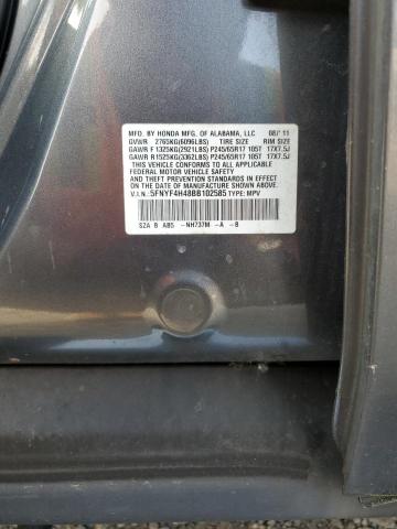 5FNYF4H48BB102585 - 2011 HONDA PILOT EX GRAY photo 13