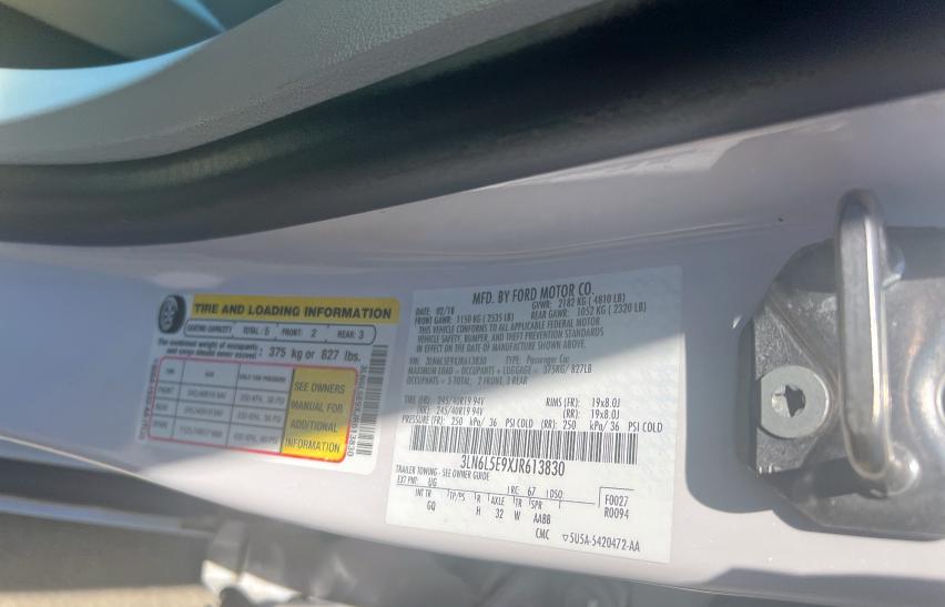 3LN6L5E9XJR613830 - 2018 LINCOLN MKZ RESERVE Белый фото 10