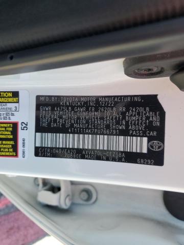 4T1T11AK7PU766791 - 2023 TOYOTA CAMRY SE NIGHT SHADE WHITE photo 13