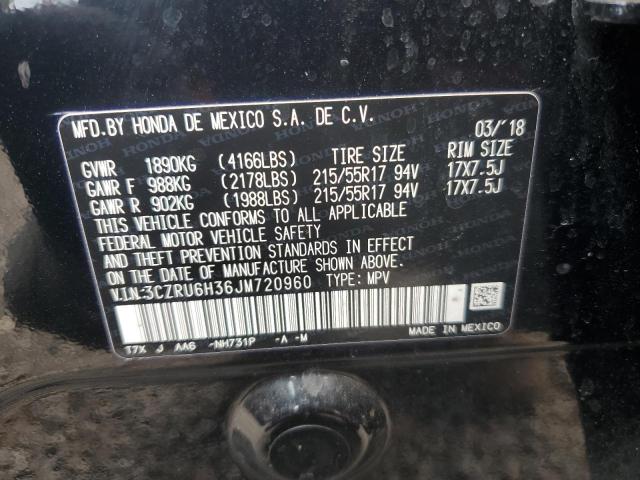 3CZRU6H36JM720960 - 2018 HONDA HR-V LX შავი ფოტო 13