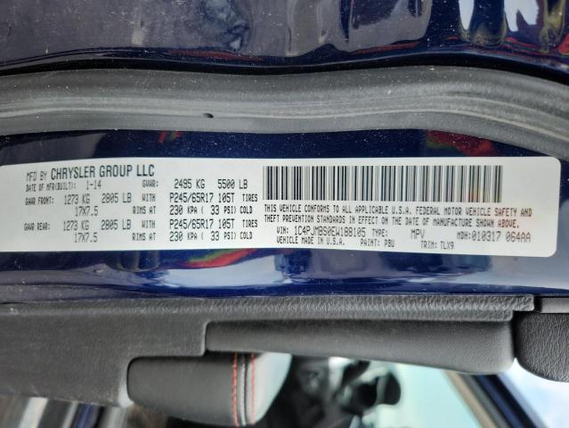 1C4PJMBS0EW188105 - 2014 JEEP CHEROKEE TRAILHAWK BLUE photo 13