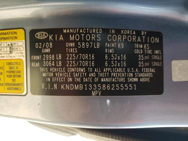 KNDMB133586255551 - 2008 KIA SEDONA BLUE photo 13