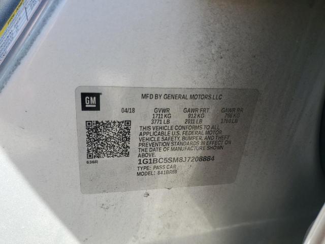 1G1BC5SM8J7208884 - 2018 CHEVROLET CRUZE LS 银色 照片 12