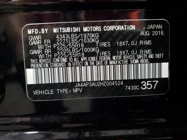 JA4AP3AU2HZ004524 - 2017 MITSUBISHI OUTLANDER ES BLACK photo 14