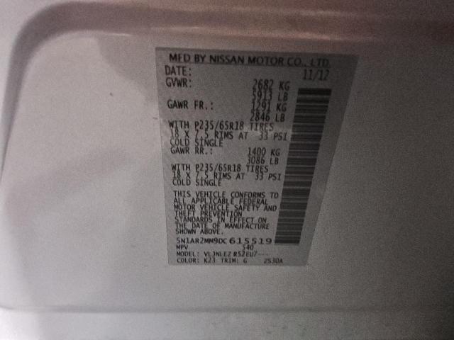 5N1AR2MM9DC615519 - 2013 NISSAN PATHFINDER S 银色 照片 14