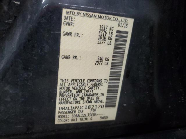 1N4AL3AP2JC182170 - 2018 NISSAN ALTIMA 2.5 შავი ფოტო 12