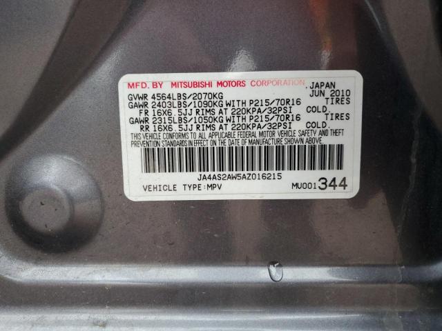 JA4AS2AW5AZ016215 - 2010 MITSUBISHI OUTLANDER ES 灰色 照片 13