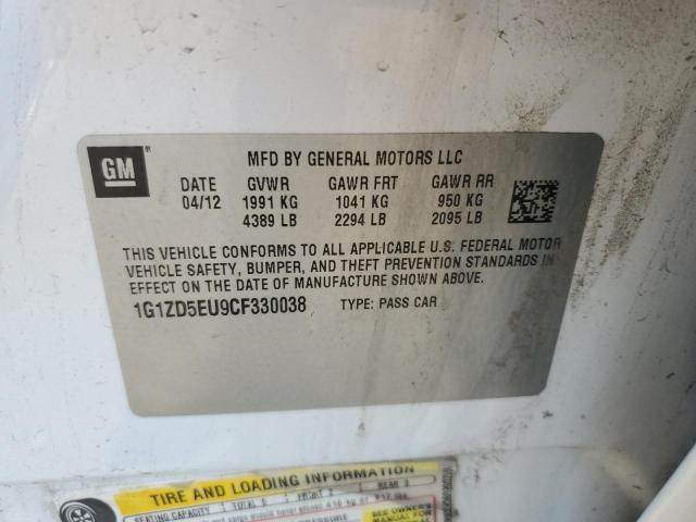 1G1ZD5EU9CF330038 - 2012 CHEVROLET MALIBU 2LT 白色 照片 12