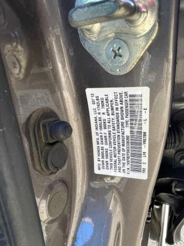 19XFB2F59CE336390 - 2012 HONDA CIVIC LX BROWN photo 10