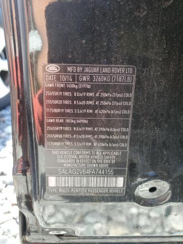 SALAG2V64FA744155 - 2015 LAND ROVER LR4 HSE BLACK photo 13