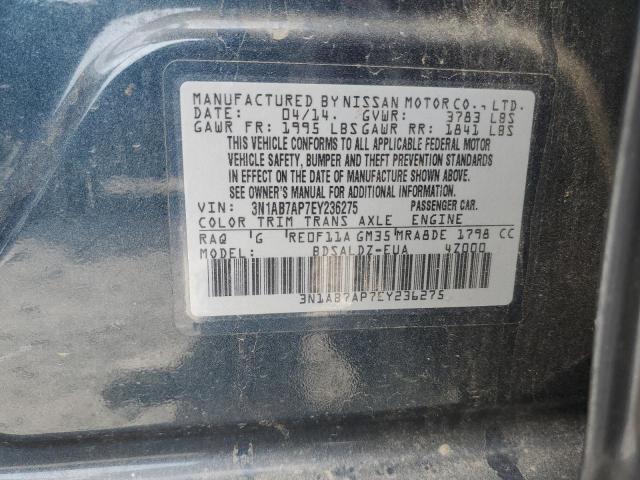 3N1AB7AP7EY236275 - 2014 NISSAN SENTRA S CHARCOAL photo 12