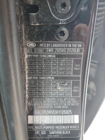 SALFR24N59H125925 - 2009 LAND ROVER LR2 HSE Qara foto 13