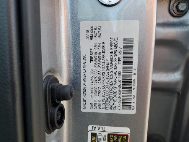 5J6RW2H89JL014680 - 2018 HONDA CR-V EXL Күміс фото 14
