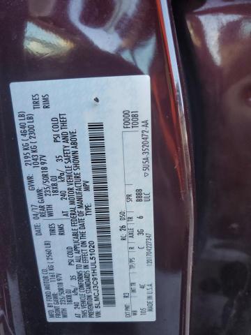 5LMCJ3C91HUL51020 - 2017 LINCOLN MKC RESERVE BURGUNDY photo 13